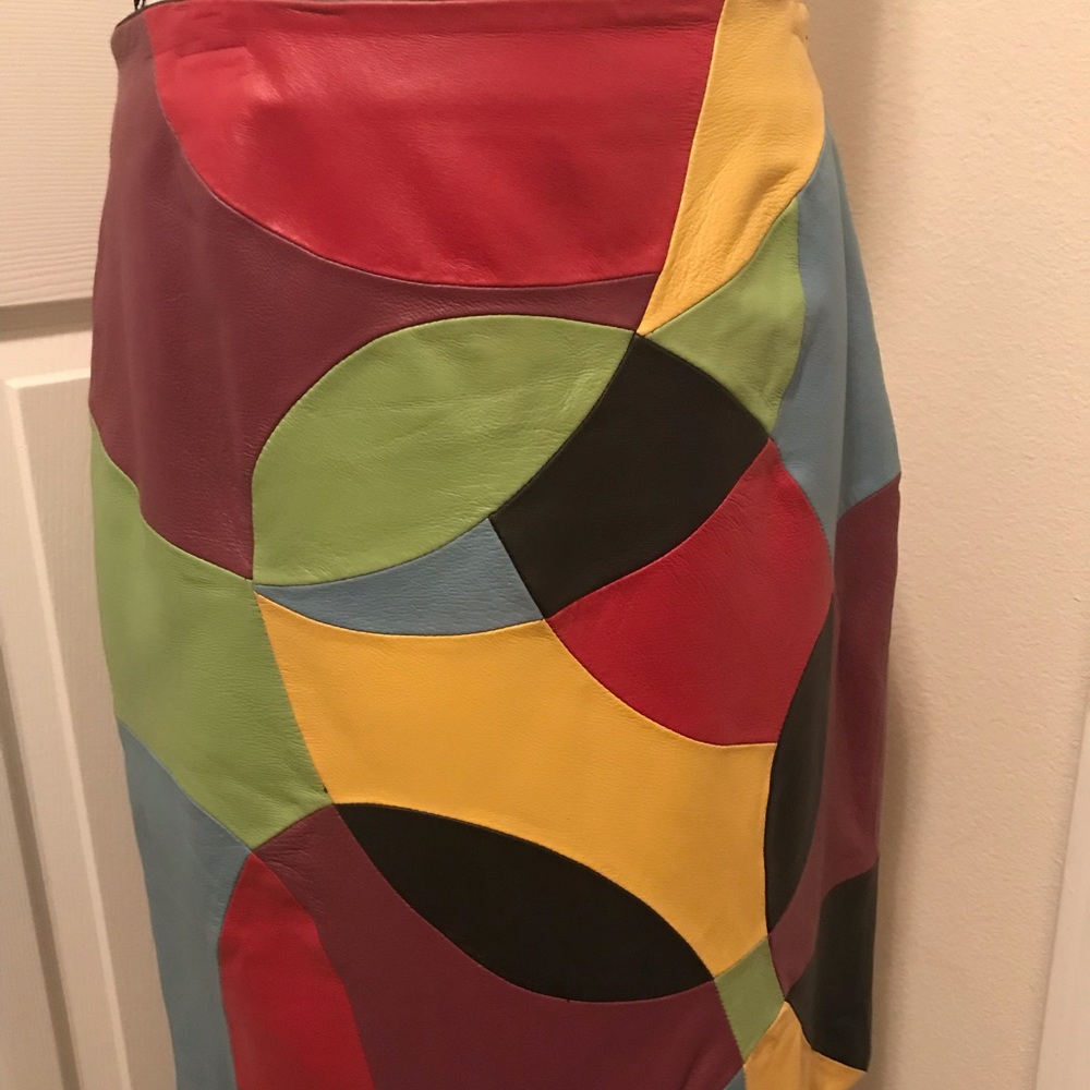 Leather retro skirt